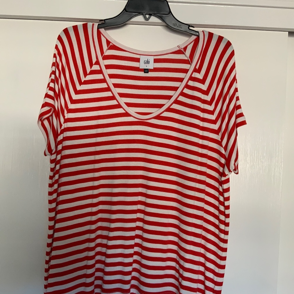 Cabi, large, red & white stripe